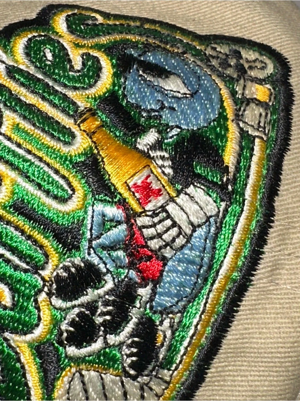NIKE KHAKI 100%COTTON ADJUSTABLE BASEBALL HAT CAP~EMBROIDERED BEER SPORTS BARFLY